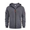 Men's Plus Size Zipper Hoodie with Arm Pockets - Autumn & Winter Casual Sports Jacket