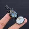 Labradorite & Moonstone Pendant, Handmade Gemstone 999 Copper Wire Wrapped Pendant Antique Jewelry, For Gift Silver Jewelry