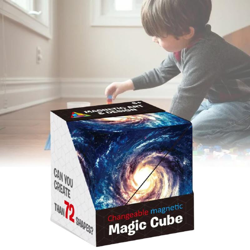 Multicolor Magnetic 3d Geometric Cube Fun Educational Toy For Kids Plastic