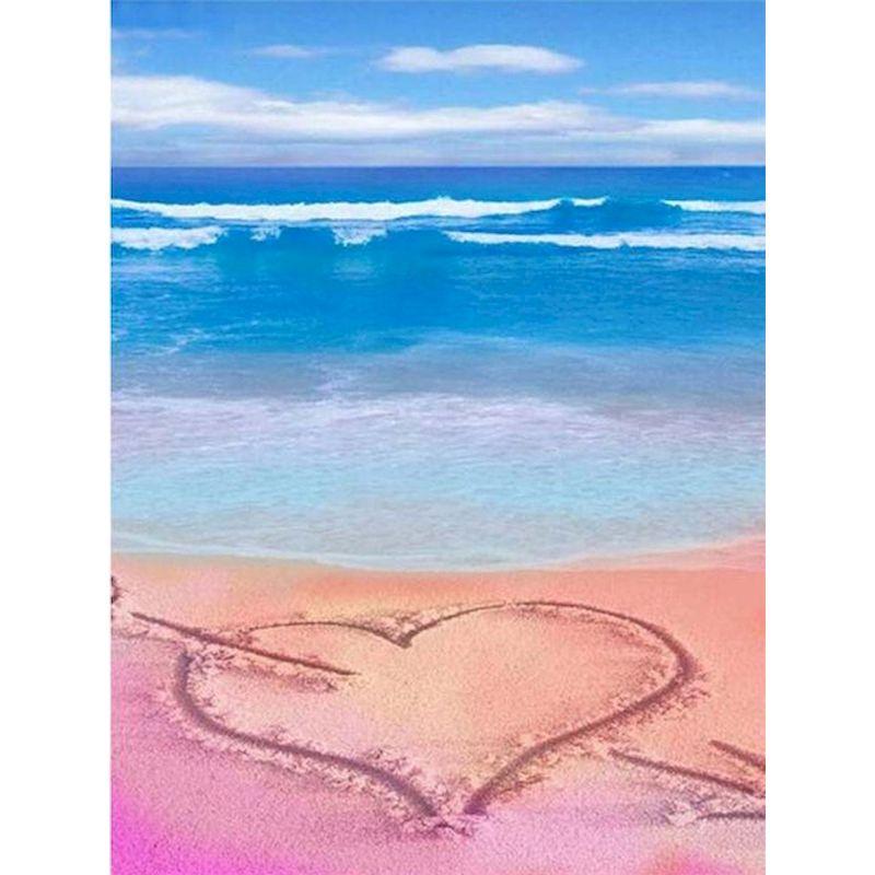 5D Diy Full Round Drill Diamond Painting Cross Stitch Heart Shape Landscape Diamond Embroidery Home Decor Gift