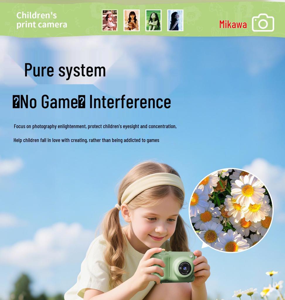 Colorful HD Instant Print Digital Camera for Kids – Multifunctional Holiday Gift