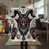 1PC Satan Symbol Print Flannel Blanket, High quality All Seasons, Home Decor, Warmth and Comfort, Perfect for Christmas Gifts
