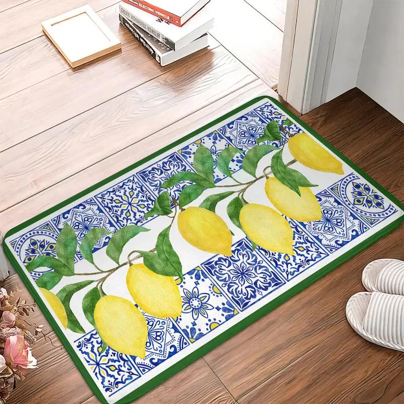 

Летний лимонный фрукт керамическая плитка кухонный коврик декор ковер для гостиной коридора балкона коврик для ванной комнаты противоскользящий коврик для пола декор 40x60cm 16x24inch
