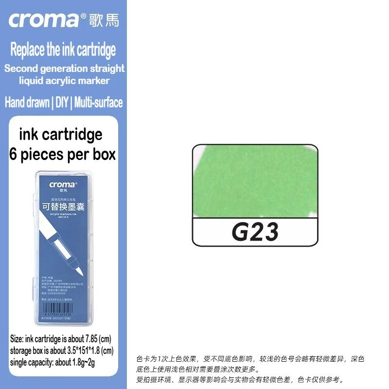 Croma 160/24 Color Replaceable Ink Refill Liquid Soft Tip Acrylic Marker Non Toxic Waterproof School Office Supplies Stationery