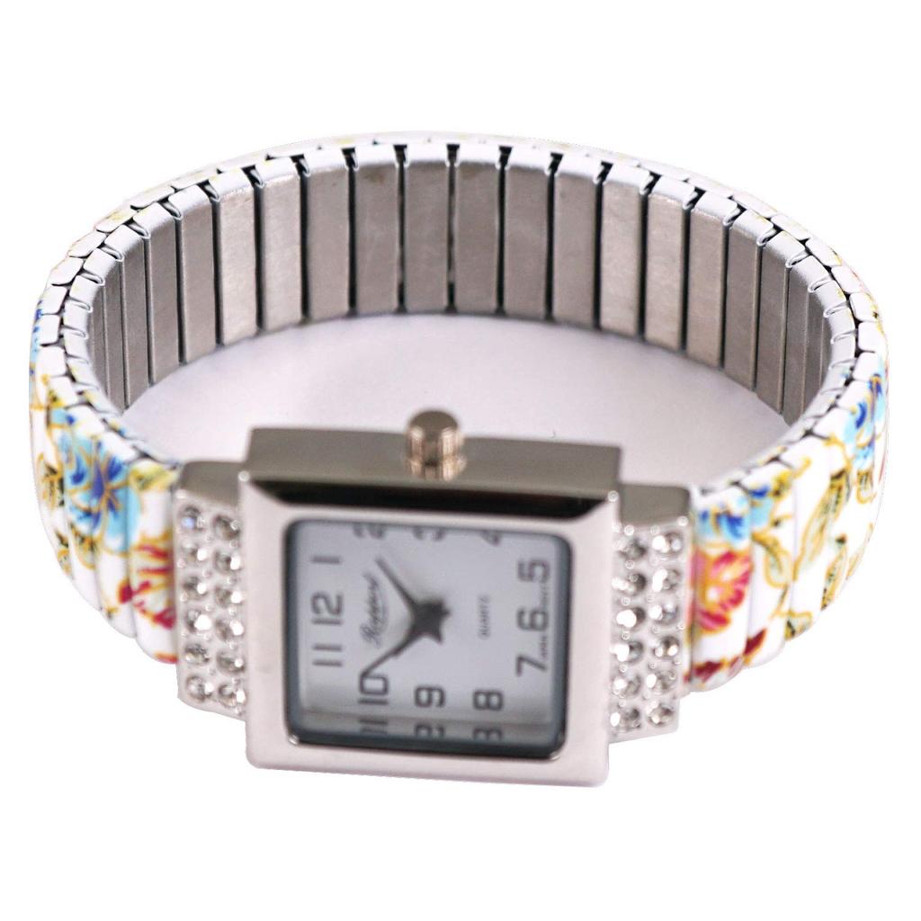 [Raport] Wristwatch Floral Pattern Bellows 164053 Women's White