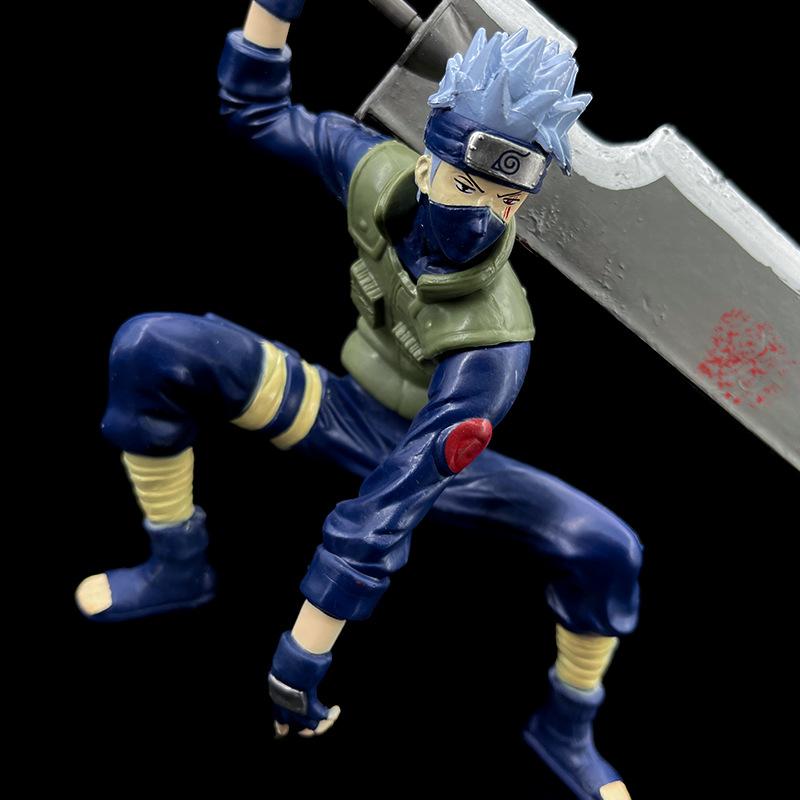 16CM Anime Naruto Kakashi Ninja World War Sword Fighting Pose Kakashi Model Toy Gift Collection Action Figure PVC