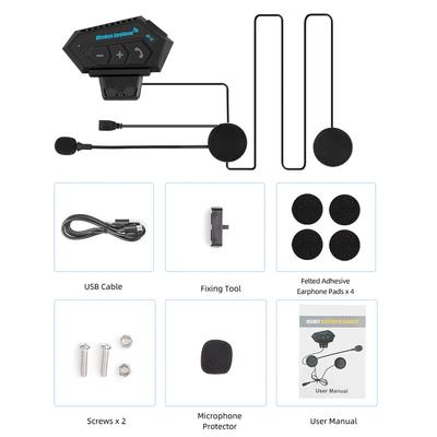BT12 Bluetooth 4.2 Auricolare per Casco Wireless Vivavoce Kit Telefono Auricolare Impermeabile per Moto Lettore Musicale MP3 Altoparlante per Moto