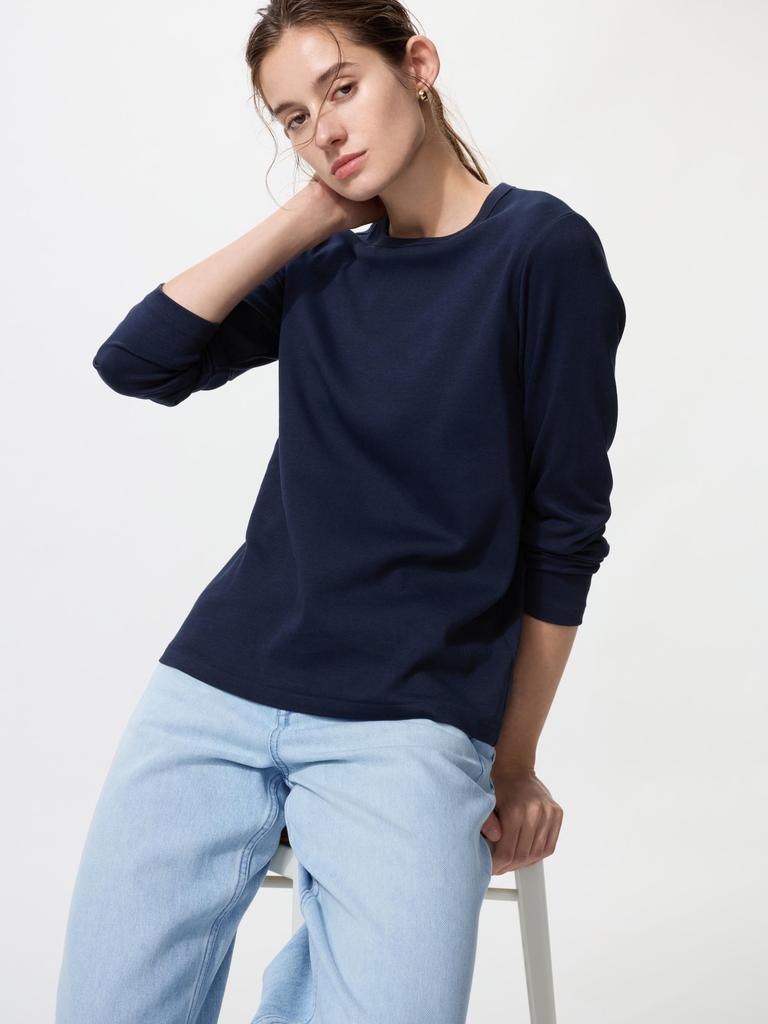 Uniqlo SmooTh STreTch CoTTon Crew Neck T Long Sleeve