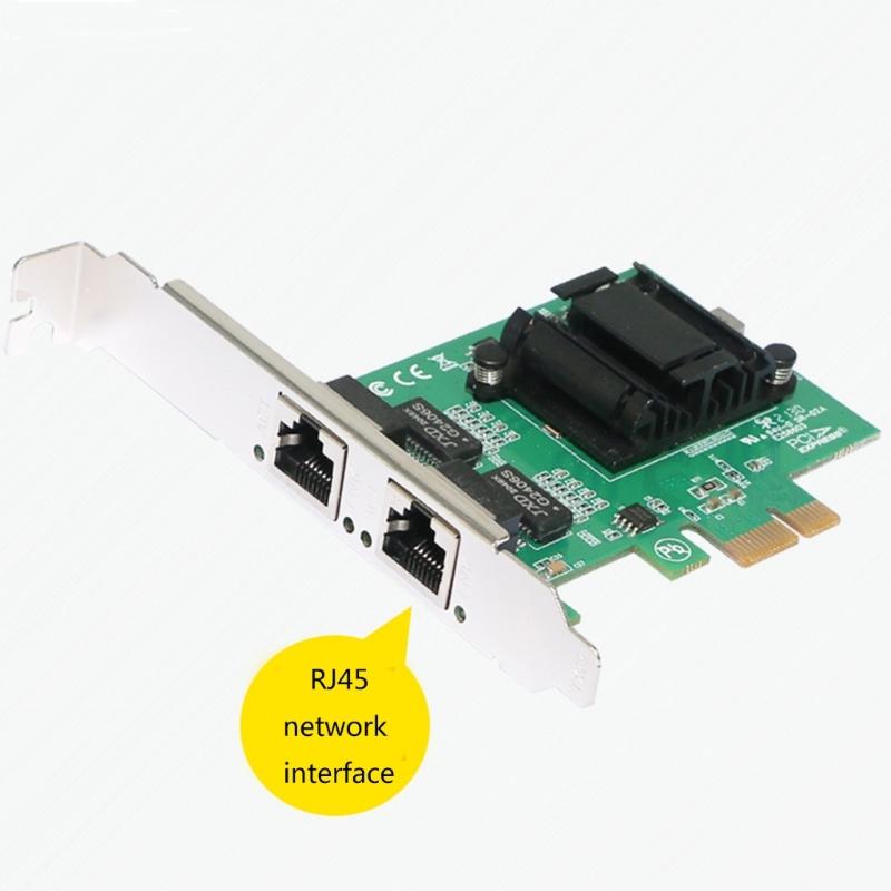 2-Port Slot PCIEX4 RJ45 Interface kCard PCIExpress Adapter Card 10/100/1000Mb