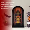 Hologram Ghost Mirror Spooky Halloween Decoration with LED Lights Gothic Light-up Witch Mirror with Creepy Eyes for Home Parties Haunted House Prop
