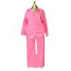 European & American Women's 2025 Summer Two-Piece Set: Sweet Fresh Lapel Beaded Shirt with High Waist Straight Leg Pants.