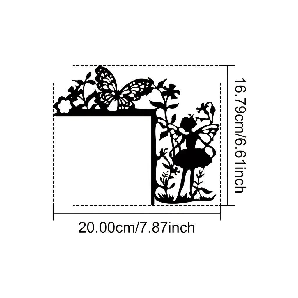 

1 шт. Металлическая наклейка на стену «Эльф» – декоративное украшение для угла двери и рамы, элегантные изделия из железа для уникального домашнего декора и акцентов в углах светло-серый