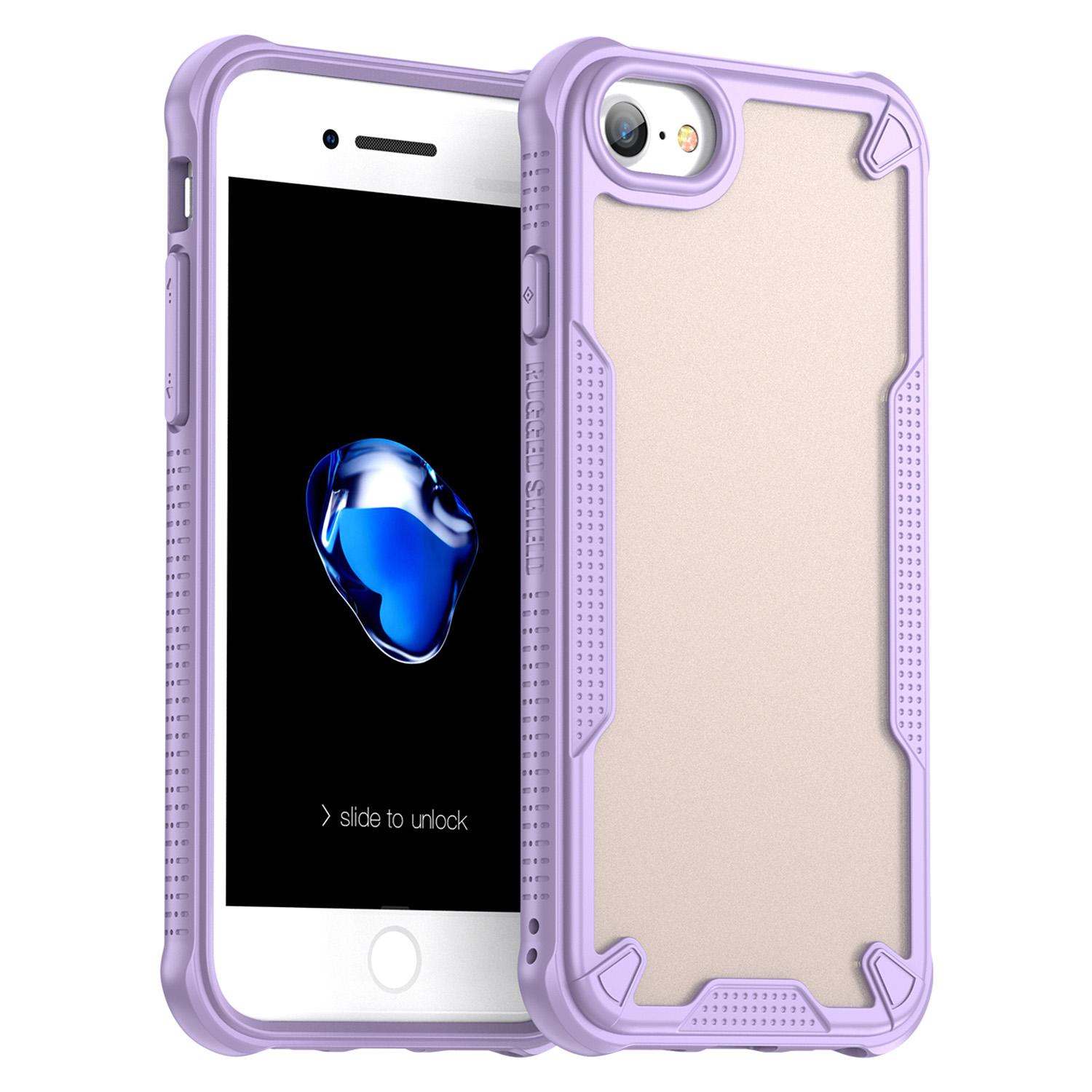 

Protective Case for iPhone SE (2022)/(2020)/8/7/6/6s PC+TPU Frosted Phone Back Cover Purple