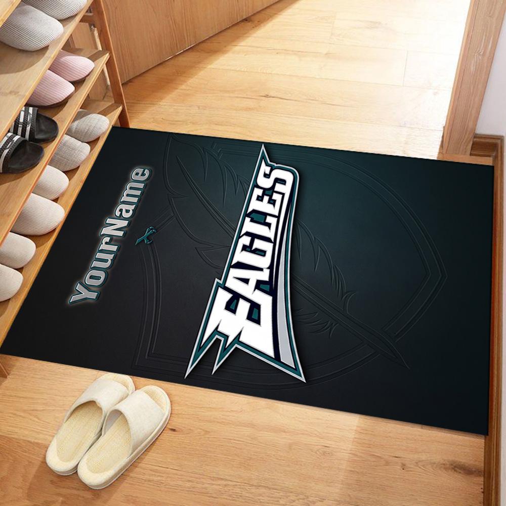 Philadelphia Eagles Personalized Text Area Rug Perfect For Living Rooms Decorate Room Entryway Balcony Antislip Rug Office Home Decor