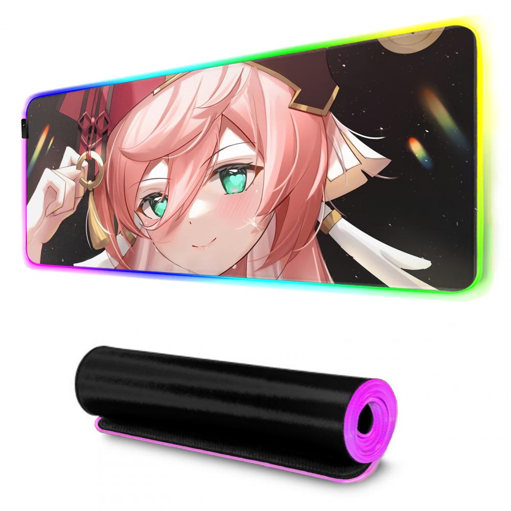 yan fei Mouse Pad RGB Gaming Mousepad Big LED Pad PC Desk Mat Luminous Mouse Pad Large Keyboard Mats Table Rug With Backlit