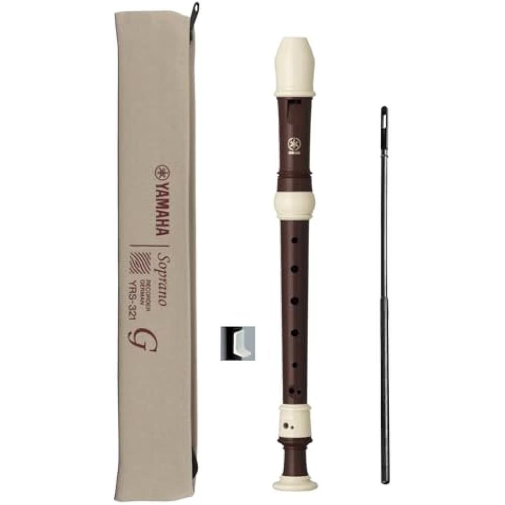 Yamaha YAMAHA Soprano Recorder German Style YRS-321 Rosewood Style Finger Cleaning Stick Recorder...