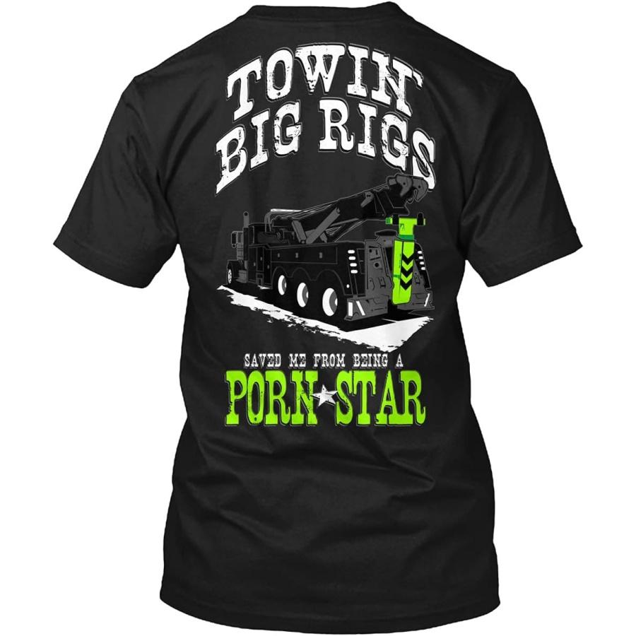 Tow Truck Driver Wrecker Tshirt Tow Truck Wrecker Saved Me from Being A Porn-Star Gift T-Shirt for Men Women, Black, XX-Large S