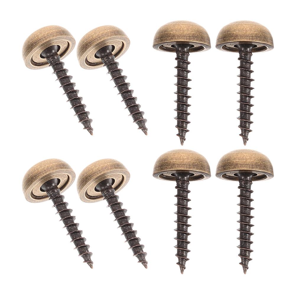 8pcs 15mm Decorative Screw Caps Cover Brass Tapping Screws for DIY Projects Furniture Upholstery Wood