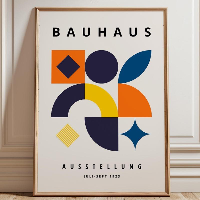 Bauhaus Maximalist Abstract Graphic Exhibition Colorful Mid Century Poster Wall Art Pictures Canvas Painting Room Home Decor 21X30CMNo Framed