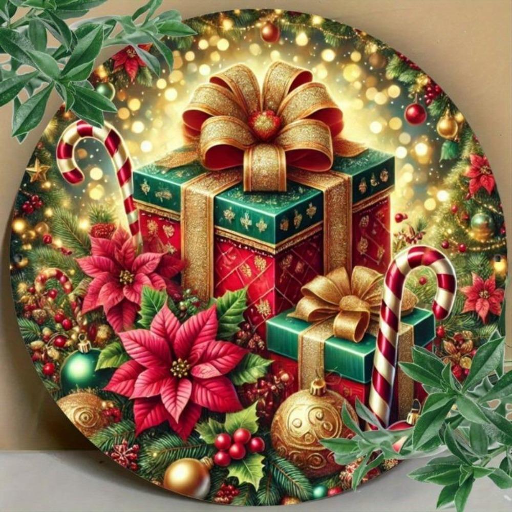 Metal Wall Art Round Sign Christmas Gift Home Decor Plaque Kitchen Bar Cafe