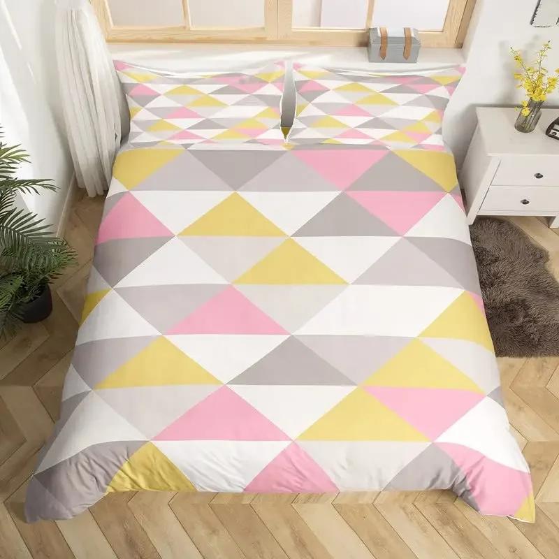 Comforter Geometric Single King Buffalo Check Comforter Modern Art Plaid Bedding Set Microfiber Geometry
