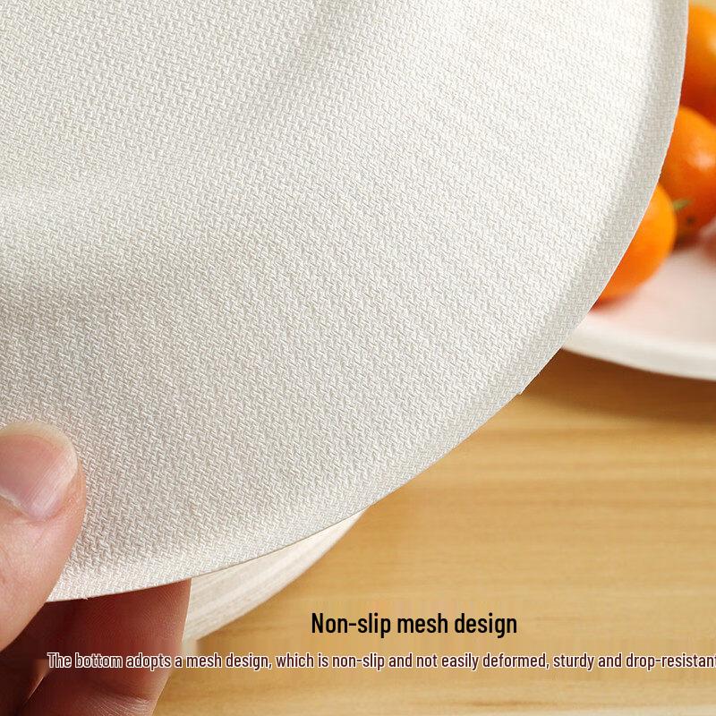 Disposable White Round Thickened Paper Plates