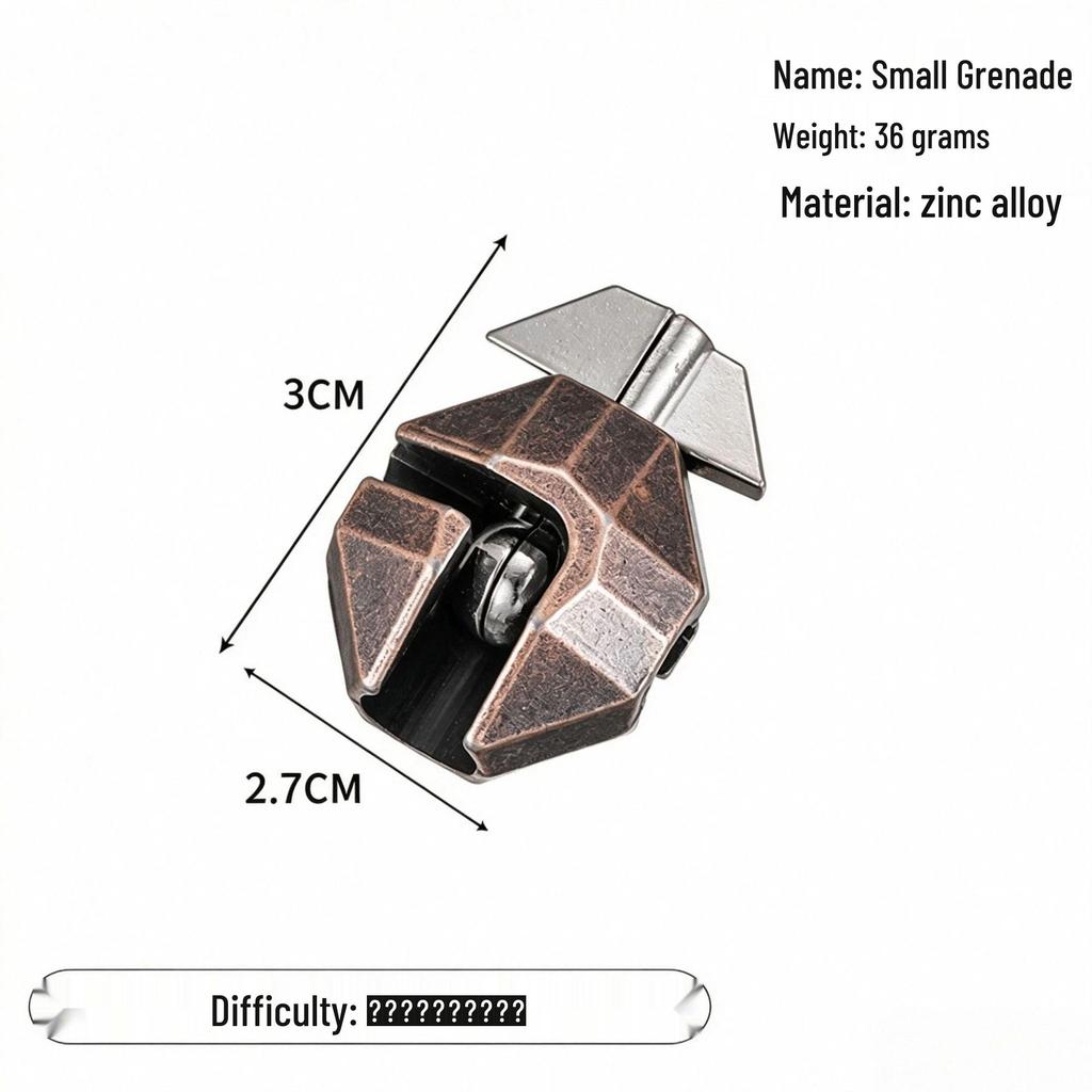 Zinc Alloy Kongming Puzzle Lock: Disentanglement Ring Educational Toy
