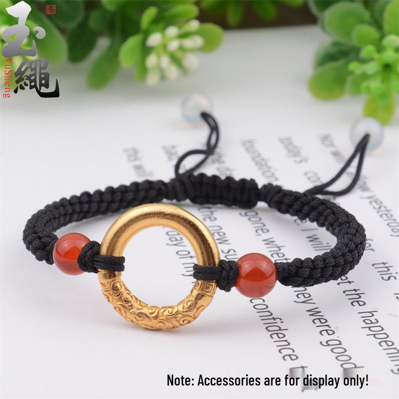 Pixiu Corn Knot Luck Bracelet with Safety Buckle and Beads DIY String Rope