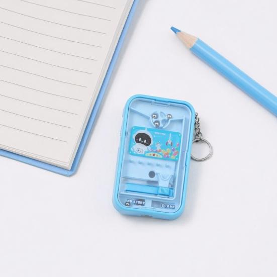 Mini Pinball Machine Keychain Cartoon Pig Duck Astronaut Pinball Game Toy