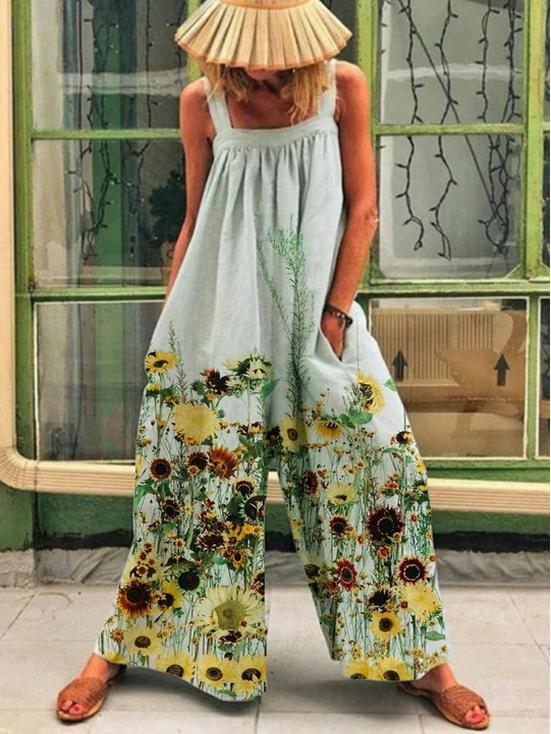 

Plus Size Women s Summer 2023 Fashion Print Loose Strappy Jumpsuit L