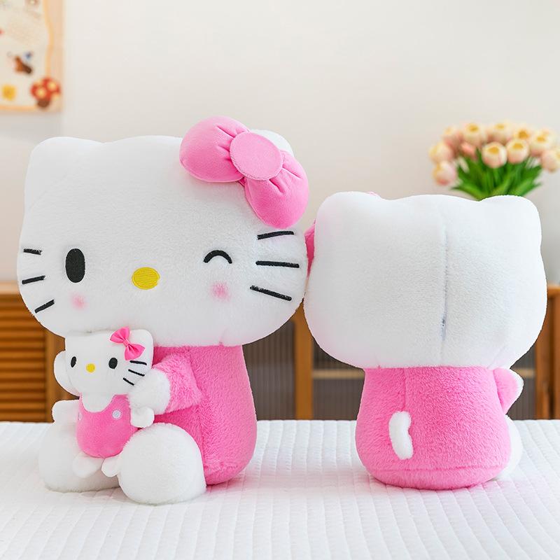 60cm Kawaii KT Cat Plush Toy Sanrio Stuffed Doll Hello Kitty Plush Doll Gift for Kids Birthday Present Sale Stuffed Dolls