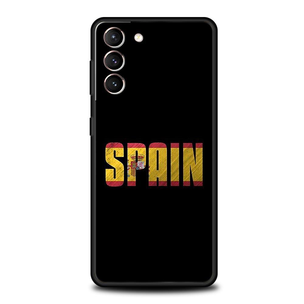 

Spain flag Soft Phone Case For Samsung Galaxy S25 Edge S24 Plus S23 FE S22 S21 S20 Ultra 5G S10 Black Protect Cover Samsung S20 Plus