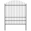Woerden Garden Fence with Spear Point Tips Steel 170 x 200 cm Black