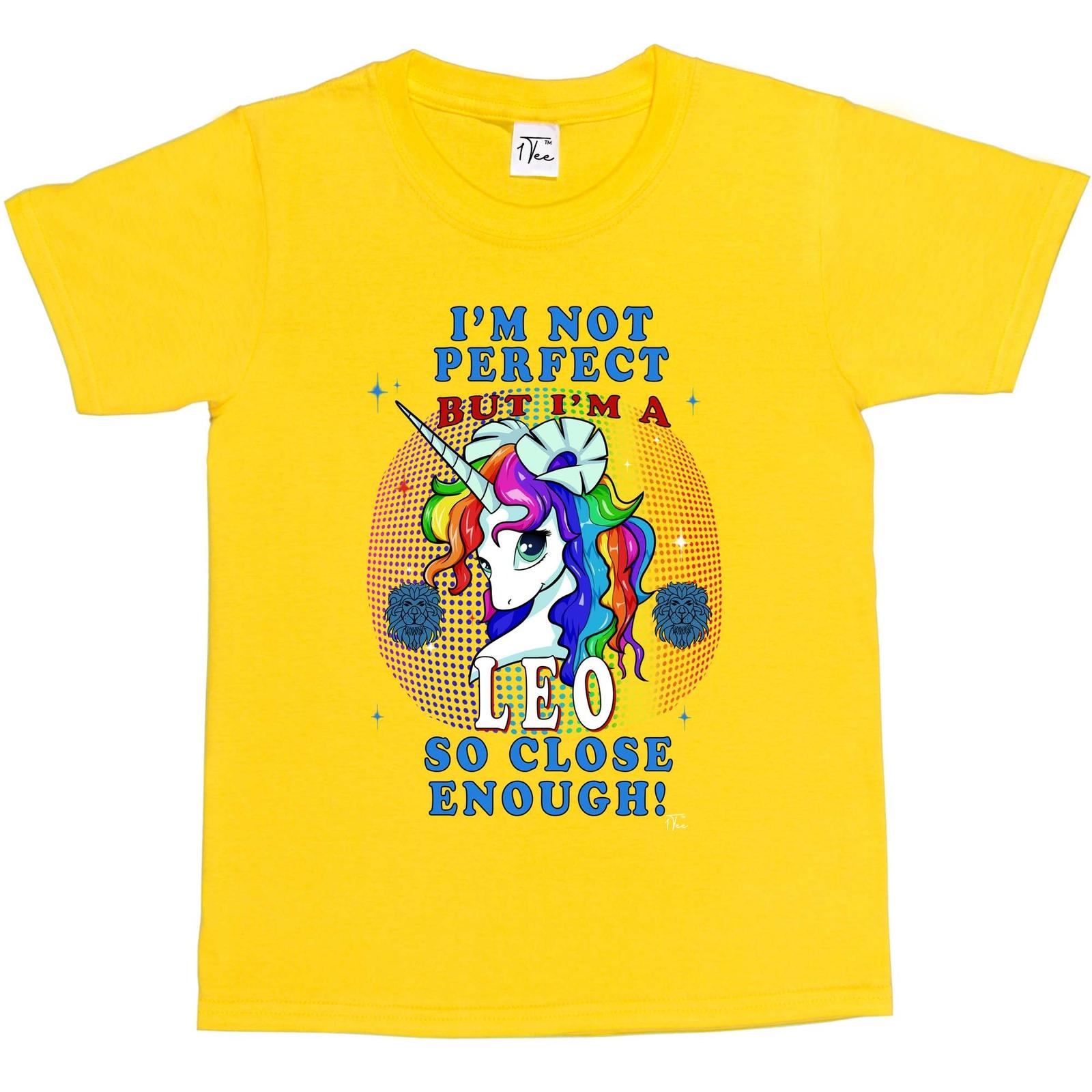 1Tee Kids Boys I m Not Perfect But I m Leo Unicorn Zodiac T-Shirt XXL