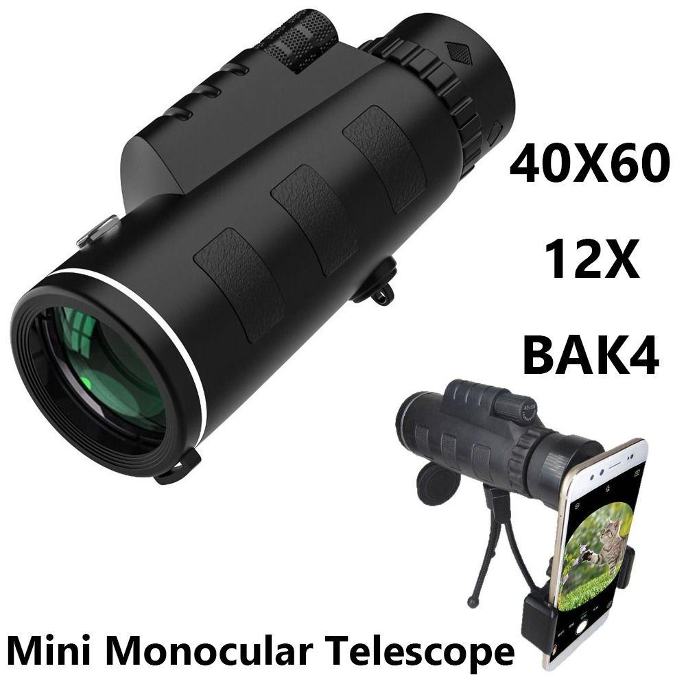 40X60 Monocular Telescope BAK4 Portable Monocular Telescope HD Zoom Telescope Outdoor
