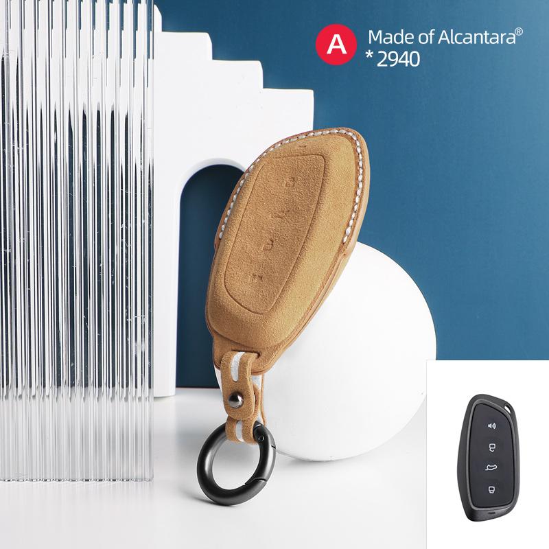 Car Key Case For Haval DARGO XY H-DOG H6 M6 F7 2023 2024 Alcantara Smart Remote Keyless Cover Shell Protector Accessories