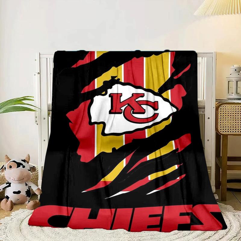 Kansas City Chiefs Pattern Portable Blanket/Soft Blanket Bedding Blanket Suitable for Travel Camping Living Rooms Offices Sofas Fan Gifts