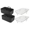 Air Fryer Accessories Set 2pcs Stainless Steel Rack and 2pcs Baking Tray Silicone Basket Air Fryer Liner for Kitchen