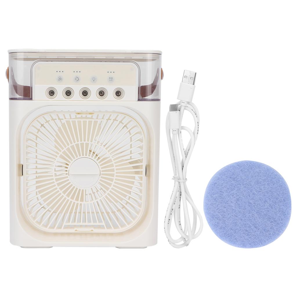 Portable Air Conditioner Fan Plastic Misting Humidifier Fan Rechargeable Desktop Air Cooler White