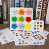 Shapes Wooden Geometric Flower Sets Columns Kids Stacking Towers Building Blocks