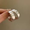 Vintage Polka Dot Hoop Earrings Large Statement Circle Jewelry For Women Minimalist Exaggerated Fashion Luxury