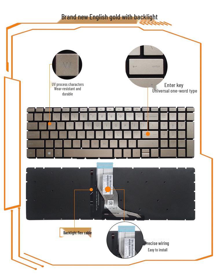 Compatible Keyboard for HP 15-BS TPN-C129/C130/Q192/Q193/Q191/Q222/Q230/Q201