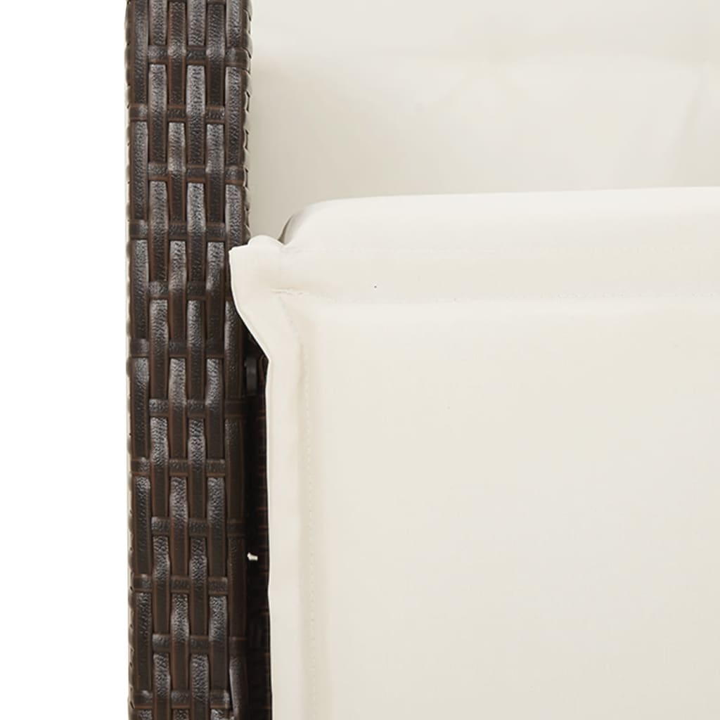 Vidaxl 5-Cz. Gartenmöbel-Set mit Kissen, Braun, Polyrattan