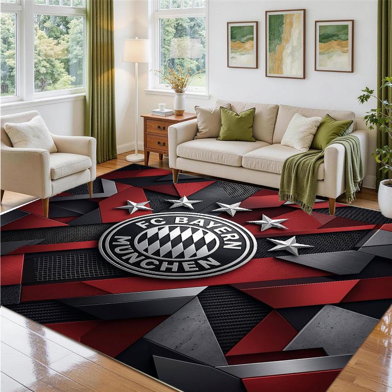 Tapis Velours Cristal Design Bayern Munich Tapis Décoratif Doux pour Chambre à Coucher Entrée
