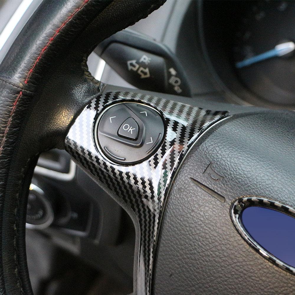 3pcs Steering Wheel Decorative Cover Sticker for Ford Focus 3 Mk3 2012-2014 KUGA Escape 2013-2015 ABS Accessories Car Styling