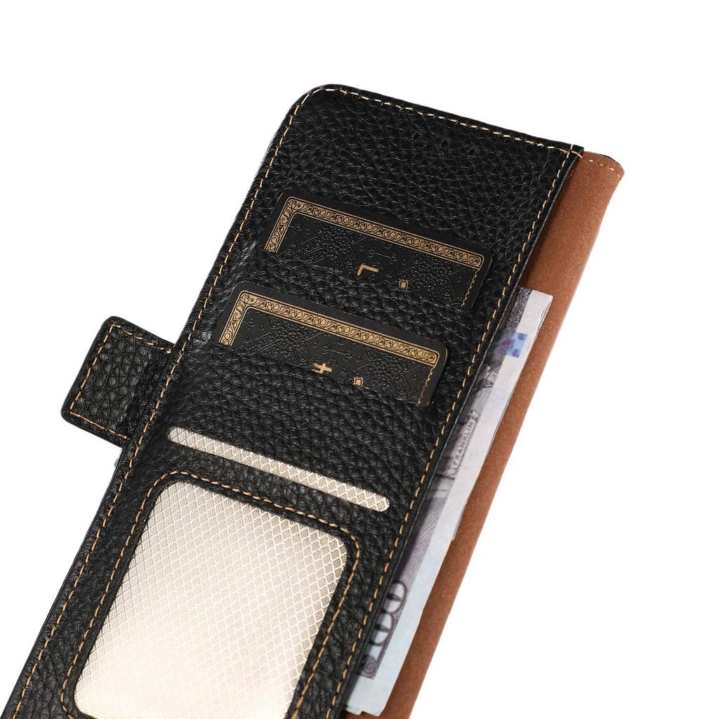 For Sony Xperia 5 VI Case RFID Blocking Genuine Cow Leather Phone Cover