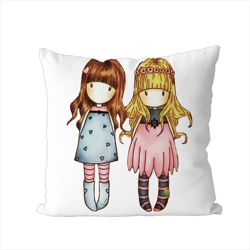 SSantoro Gorjuss Pillow Case For Car Sofa Decorative Home Doublesided Print Plush Square Throw Pillow Cushion Cover