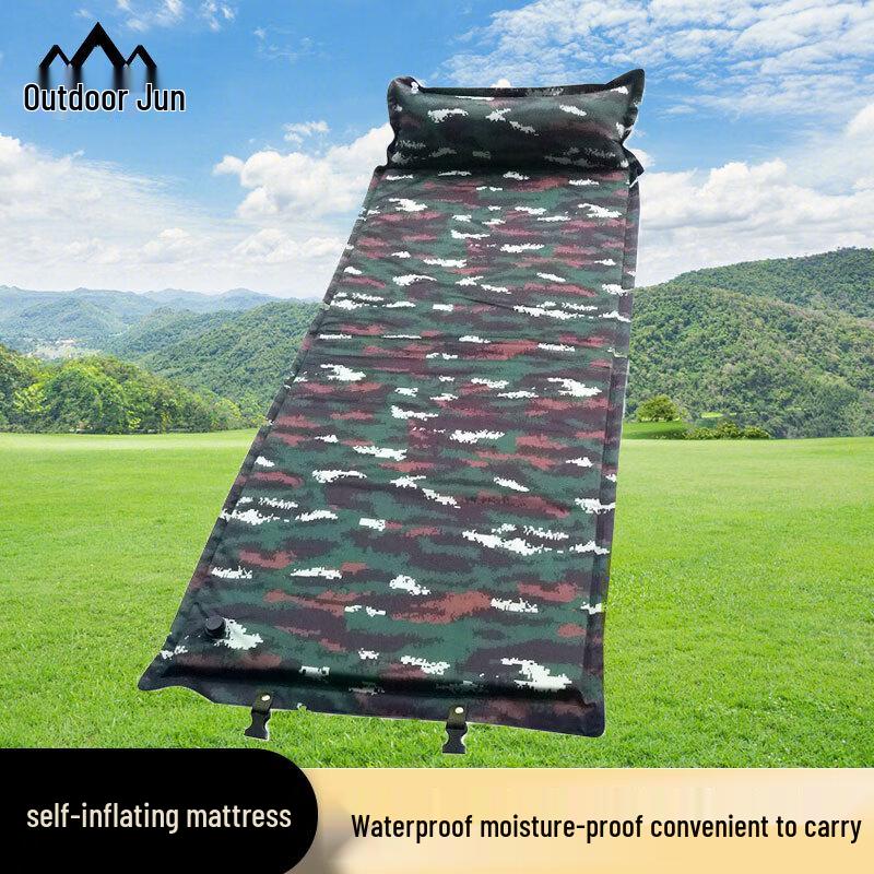 Outdoor Automatic Inflatable Sleeping Pad with Pillow