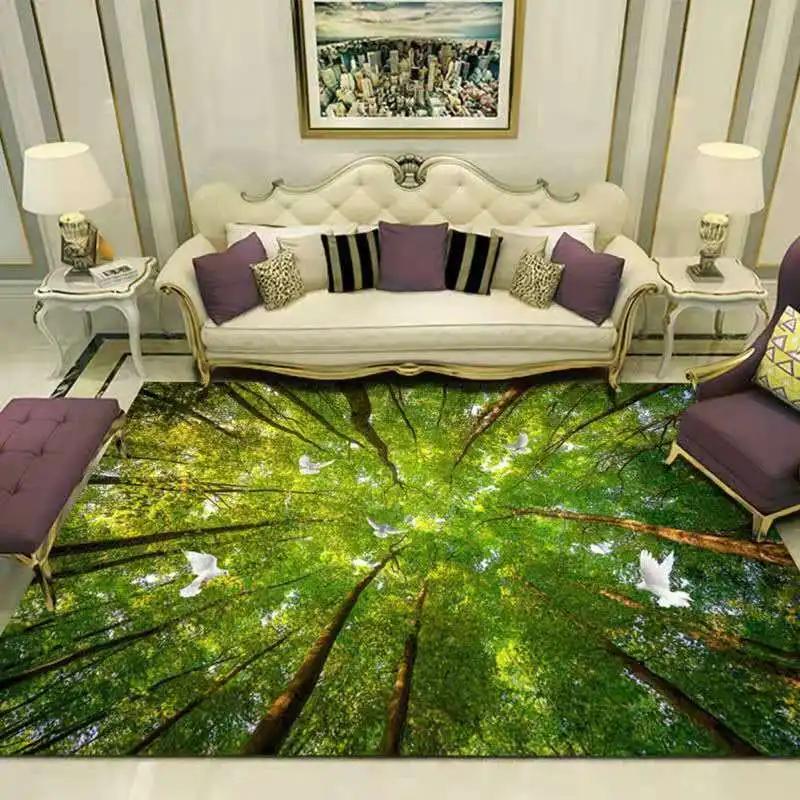 Forest Natural Landscape Carpet Floor Mat Home Decoration Living Room Luxury Lake Non-Slip Bedroom Bedside Table Area Carpets