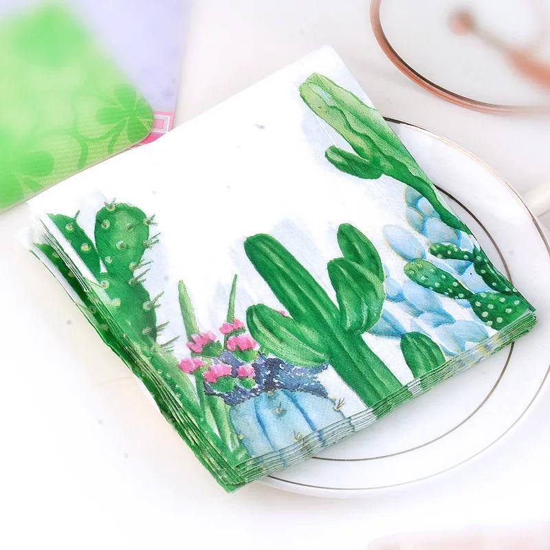 20Pcs/Bag Napkins Paper Butterfly Floral Print Decoupage Napkin Paper Tissue for Xmas Wedding  Decor Party Table Supplies